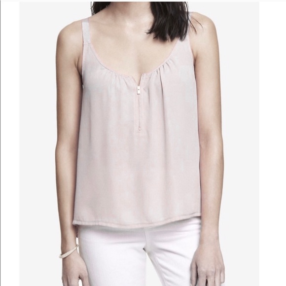 Express Tops - NWT Express Zip Front White Tank sz M